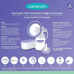 Resim Lansinoh Tekli Elektrikli Göğüs Pompası 
