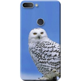Resim Ceppare Alcatel 1s Kılıf (5024D) Baskılı Silikon Kapak Beyaz Baykuş STK:173 