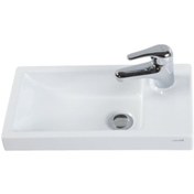Resim Creavit TReal Stone P025 Elmas Dolap Üstü Lavabo 25 x 45 CM Beyaz 
