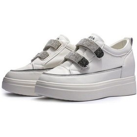 Resim Guja 24k313-1 Gizli Dolgu Cırtı Taşlı Sneaker Kadın Ayakkabı Beyaz 