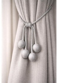 Resim 4 Toplu Halat Sarım Tavan Braçöl Fon Ve Tül Perde Bağı Gri 1 Adet Gri 