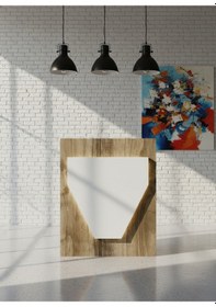 Resim Resital Ledli Karşılama Bankosu G-90 Cm Ofis Kasa Resepsiyon Masası Banko-001-2-1 