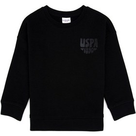 Resim U.S. Polo Assn. Kız Çocuk Siyah Simli Baskı Detaylı Bisiklet Yaka Basic Sweatshirt 50314289-VR046 