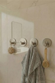 Resim Zift Unique 4 Adet Oval Paslanmaz Çelik Banyo Askısı/bornoz Askısı / Havlu Askısı/ Lif Askı /havluluk Çok Amaçlı 