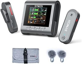 Resim SYNCO Yaka Kablosuz Mikrofon, G3 Klipsli Mikrofon Kablosuz Üç Kanallı İletim DSLR Kamera için 250 m'ye kadar Akıllı Telefon YouTube Akışı Vlog için Dizüstü Bilgisayar, Yaka Mikrofonu Kablosuz (Gri) 