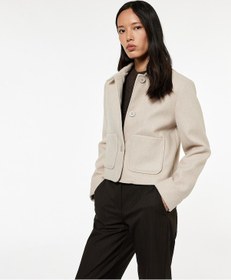 Resim Koton Gömlek Yaka Cepli Uzun Kollu Kaşe Crop Ceket Bej 6wak20362ew Ekru 