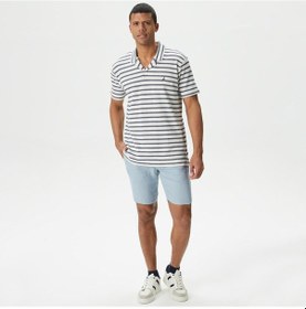 Resim Nautica Erkek Mavi Slim Fit Bermuda Düz B35214t Mavi 