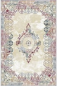 Resim Rovigo Dijital Baskı Yıkanabilir Kaymaz Taban Salon Halısı Rvg1483, Bej, 100 x 150 