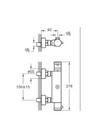 Resim Artema Aquaheat Termostatik Duş Bataryası A47055 + Duş Sistemi A45598 Set Gümüş 