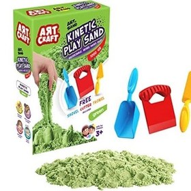 Resim Art 03692 Aksesuarlı Kinetik Oyun Kumu, Yeşil, 1000 Gr 
