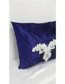 Resim Lamazihome Çeyizlik Kadife Şase Zarf Nişan Bohçası Lacivert 