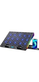 Resim Gameagle Shadow Cool GT15 Rgb 15 Fanlı 10 Rgb Modlu 9-17.3'' Notebook Soğutucu Stand Laptop Soğutucu 