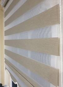 Resim StorBurada Zebra Stor Perde Organze Bej Etek Dilimli STB905 Bej 200 x 200 