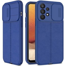 Resim Smcase Samsung Galaxy A13 4g Kılıf Lensi Kamera Korumalı Deri Dokulu Silikon Lacivert 
