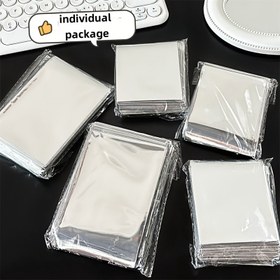 Resim 100 adet Gümüş Ayna Kendinden Yapışkan Çanta, Küçük Kart Tutucu Mühürleme Çantası, Şüphe Kutusu Ambalajı, Gümüş Ayna Kendinden Mühürleme Hediye Çantası, Alüminyum Folyo Kendinden Mühürleme Çantası, Kartlar, Takılar, Makaleler ve Küçük Nesneler için Uygun, Görme Engeli Kutu Çantası 