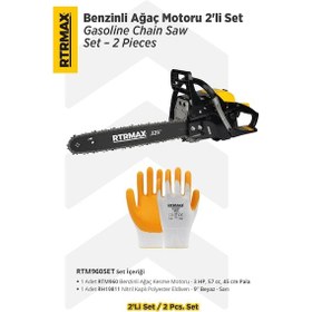 Resim Rtrmax RTM960SET Benzinli Ağaç Kesme Motoru + Eldiven 2'li Set 