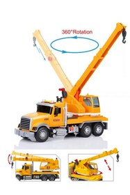 Resim Tıfıl Toys Işıklı Sesli Pilli Amerikan Tip Sürmeli Oyuncak Vinç Kamyonu İş Makinesi 