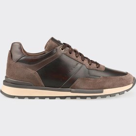 Resim Elle Vizon Deri Erkek Spor Ayakkabı 