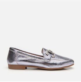 Resim Hotiç Hakiki Deri Lame Kadın Tokalı Loafer 01ayh306740a210 Lame-sılver Gümüş 