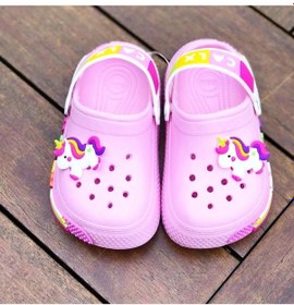 Resim Kız Çocuk Unicorn Figürlü Kaydırmaz Taban Terlik Sandalet Pembe 