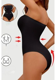Resim Mistirik Fossini Model Sıkılaştırıcı Etkili Alttan Çıtçıtlı Askısız Body Siyah Renk Siyah 