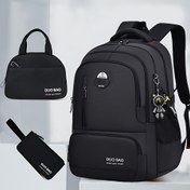 Resim 3 adet Set Unisex Hafif Sırt Çantası, Yemek Paketi ve Kalem Kutusu ile Seyahat Omuz Çantası 