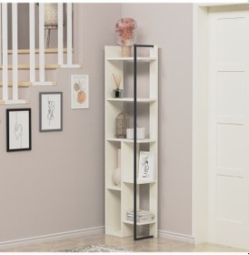 Resim Lagomood Simge Köşe Kitaplık Beyaz 