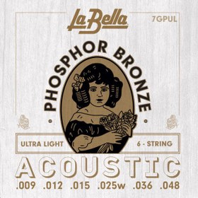Resim La Bella 7GPUL Akustik Gitar Teli (09-48) 