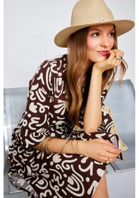 Resim DeFacto Regular Fit Desenli Pamuklu Midi Plaj Elbisesi-Fall in Love E5099AX25SPBN341 