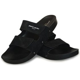 Resim Pierre Cardin Erkek Çift Kemerli Cırtlı Terlik Siyah Pc-7019-7039 Siyah 