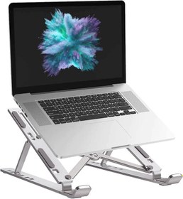 Resim Taşınabilir Laptop Standı Macbook Standı Notebook Standı Tüm Laptoplarla Uyumlu Bilgisayar Standı Taşınabilir Metal Kaymaz Standı Dizüstü Bilgisayar Stantları Stant Stand 