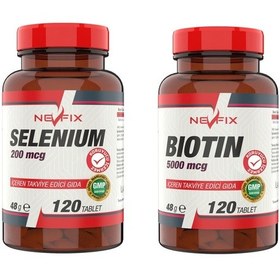 Resim Nevfix Selenium 200 Mcg 120 Tablet Biotin 5000 Mcg 120 Tablet 