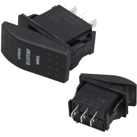 Resim Powermaster sintine Pompa Sembollü Işıksız Yaylı 3 Pinli On-Off 12-24V Marin Switch 