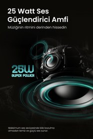 Resim GravaStar Süpernova Siyah Led Işıklı 25W Bluetooth Hoparlör 