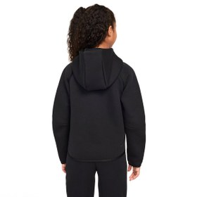 Resim Nike Sportswaer Tech Fleece Full-Zip Çocuk Siyah Günlük Stil Sweatshirt HV8695-010 