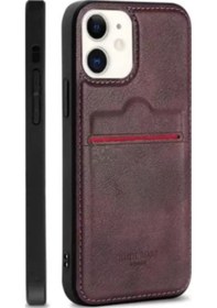 Resim Desingshop Iphone 11 Kartlikli Deri Kilif Bordo 563622649 