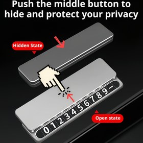 Resim Premium Alüminyum Alaşımlı Geçici Park Numarası Plakası, Gizli Dijital Gece Parlayan Araba Numara Plakası, Araç Aksesuarı, Gizli Tasarım, Dayanıklı Yapı, Gece Parlayan, Araba Sahipleri 