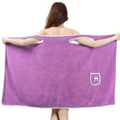 Resim 1 adet Hızlı Kuruyan Banyo Havlusu Sarğı, Yumuşak Cilt Dostu Giyilebilir Banyo Önlüğü, Çağdaş Stil, Süper Emici, Polyester %100, Yassı Şekil, Elle veya Makineyle Yıkanabilir, Banyo Aksesuarı 