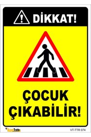 Resim vizyon trafik Dikkat Çocuk Çıkabilir 15x21 Cm Sticker 
