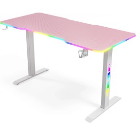 Resim Karr Gaming Ion 25mm Rgb Aydınlatmalı Oyuncu Masası | Pembe Karbon Fiber Kaplama 