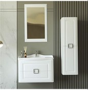 Resim Denko Nergis 80 Cm Mdf Beyaz Banyo Dolabı Takımı + Boy Dolabı Beyaz 