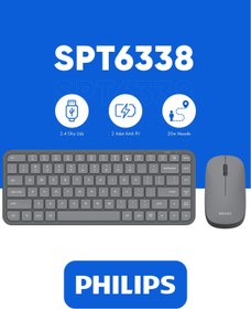 Resim Philips SPT6338 Kablosuz Set Wireless Set Kablosuz Klavye Kablosuz Mouse Türkçe Q Klavye ve Mouse Seti GRİ 