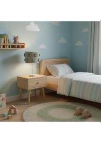 Resim Elizim Home Lighting Makrome Papatyalı Abajur Mavi 