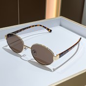 Resim Kadınlar İçin Moda Oval Gözlük - Kaplumbağa Kabuğu Çerçevesi ve Altın Tonlu Metal Menteşeli, Hafif Dekoratif Lensler, Ofis & Günlük Kullanım için Şık Tasarım, Dayanıklı ve Trendy Göz Aynası 