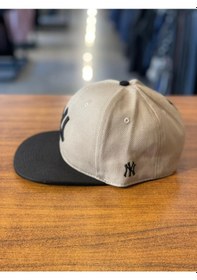 Resim Hamze Ny Yankees Nakışlı Bej Hiphop Snapback Rapper Basket Cap Şapka 