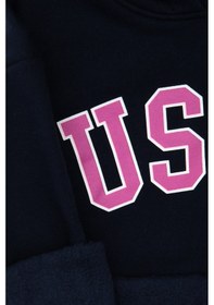 Resim U.S. Polo Assn. Kız Çocuk Lacivert Şardonlu Kapüşonlu Sweatshirt 50317890-VR033 