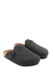 Resim Slazenger Trendy Unisex Kadın Erkek Eva House İndoor Keçe Önü Kapalı Terlik Füme 