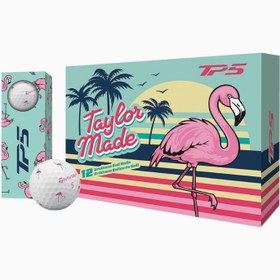 Resim TP5 pix Flamingo Golf Topu Tropikal Tasarım Premium Seri - Beyaz 