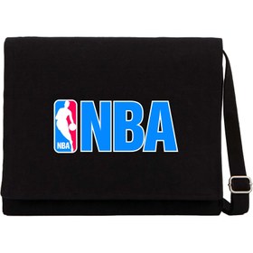 Resim NBA Logo Siyah Kanvas Postacı Çantası - Siyah 
