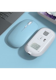 Resim Apple Uyumlu MacBook Şarj Edilebilir Sessiz Mouse Bluetooth + 2.4hz Wifi 